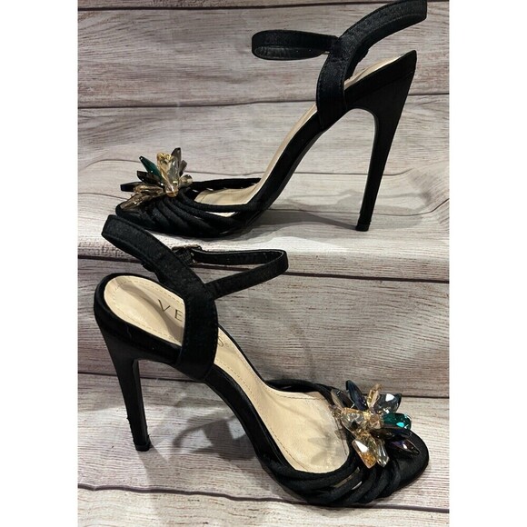 Venus Stiletto Open Toe Heels Multicolored Jewel Accents Buckle Ankle size 6 - Picture 5 of 8